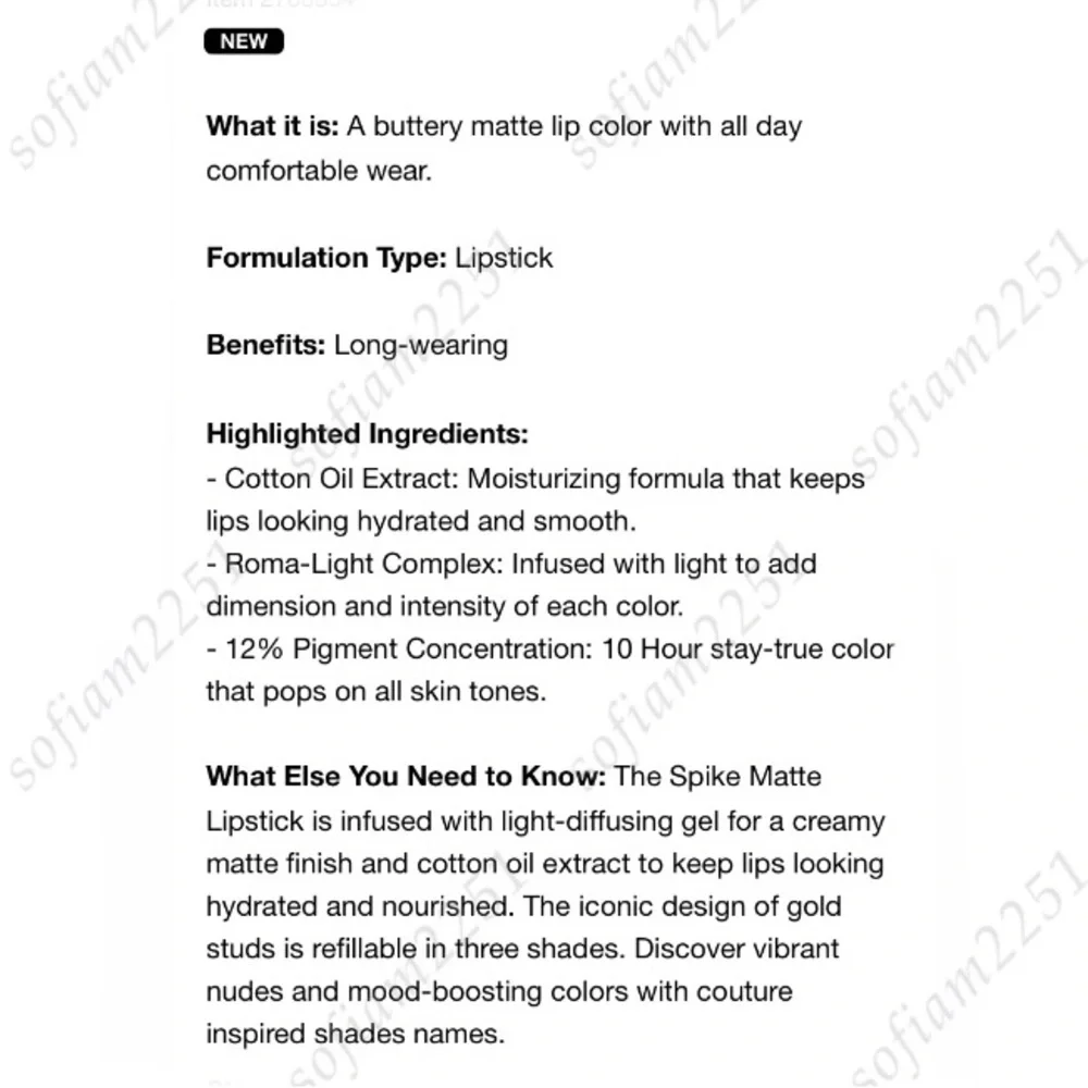 💖NEW!💖 Valentino Spike Valentino Buttery Matte Lipstick BNIB! - Picture 8 of 14